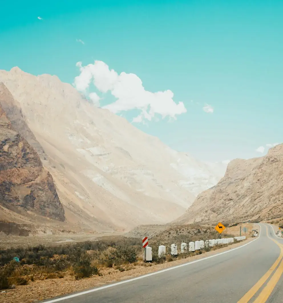 Highway winding through the mountains
